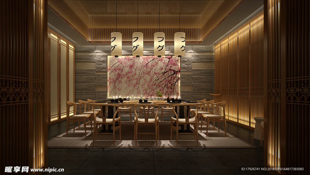 餐厅包厢3D渲染模型