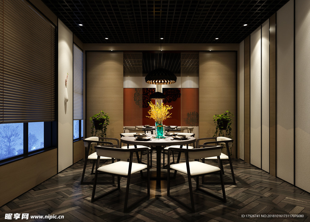 餐厅包厢3D渲染模型