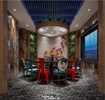餐厅包厢3D渲染模型