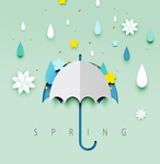 折纸海报 雨伞