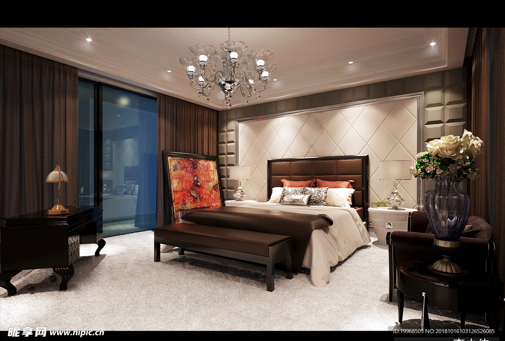 欧式卧室 卧室模型 欧式家具