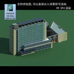 写字楼 现代办公楼 建筑模型图
