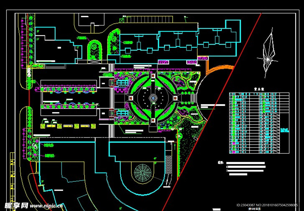 绿化道路广场结构详图CAD