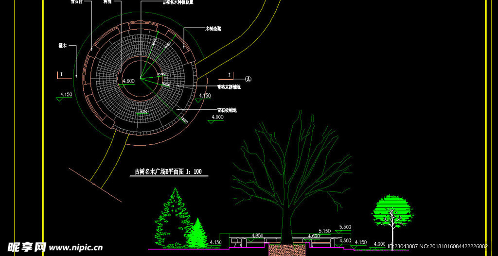 绿化道路广场结构详图CAD