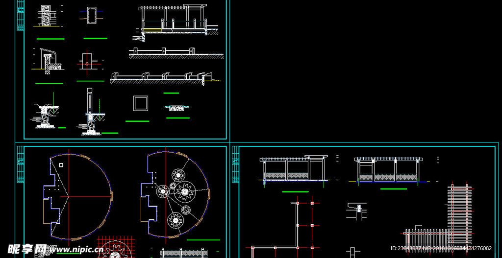绿化道路广场结构详图CAD