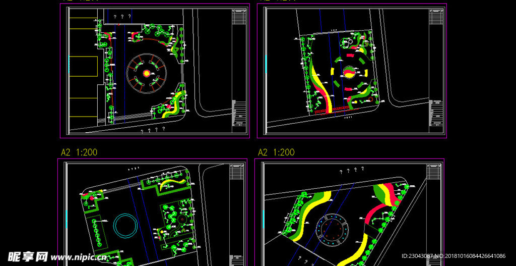 绿化道路广场结构详图CAD