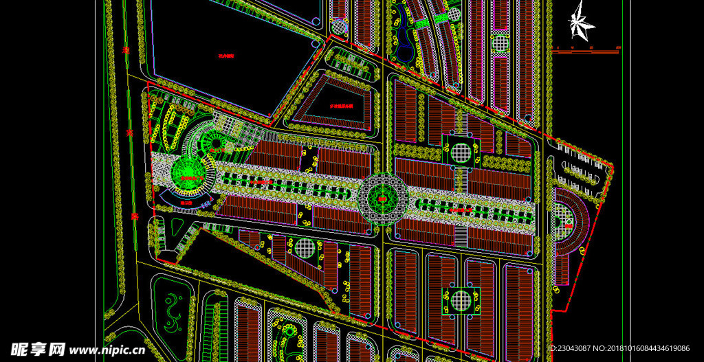 绿化道路广场结构详图CAD