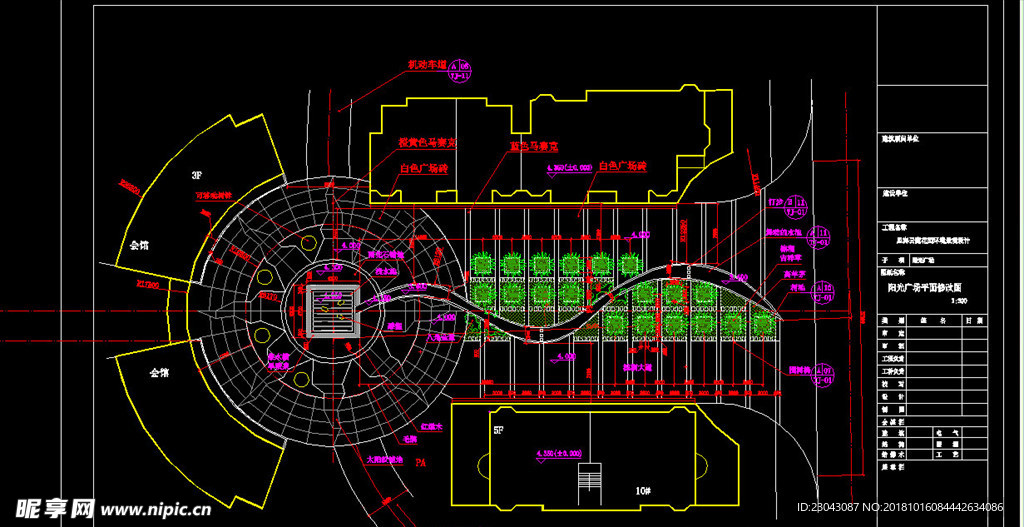 绿化道路广场结构详图CAD