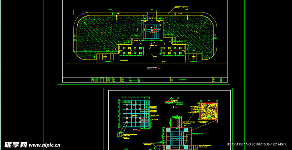 绿化道路广场结构详图CAD