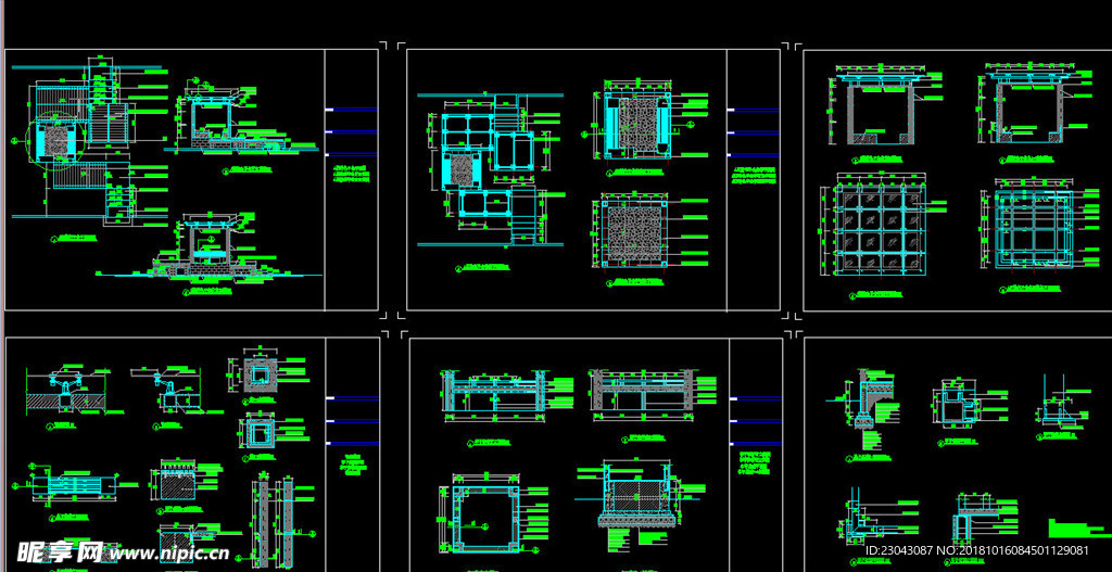 绿化道路广场结构详图CAD