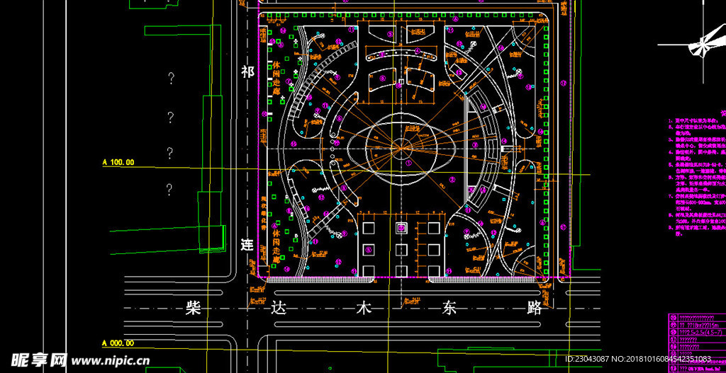 绿化道路广场结构详图CAD