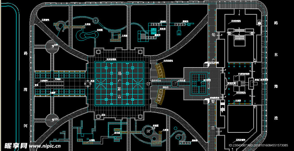 绿化道路广场结构详图CAD