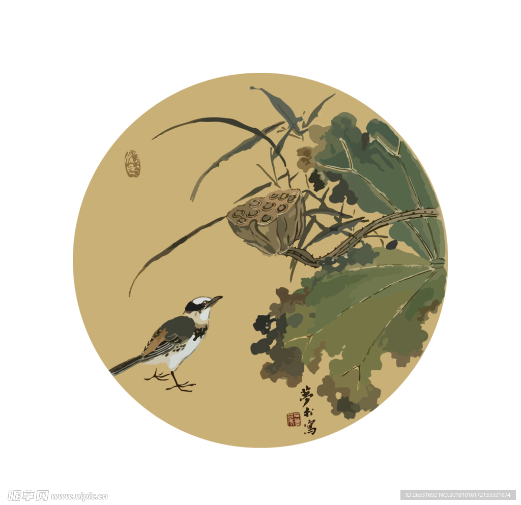 矢量国画鸟