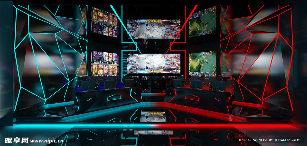 网吧网咖3D渲染模型