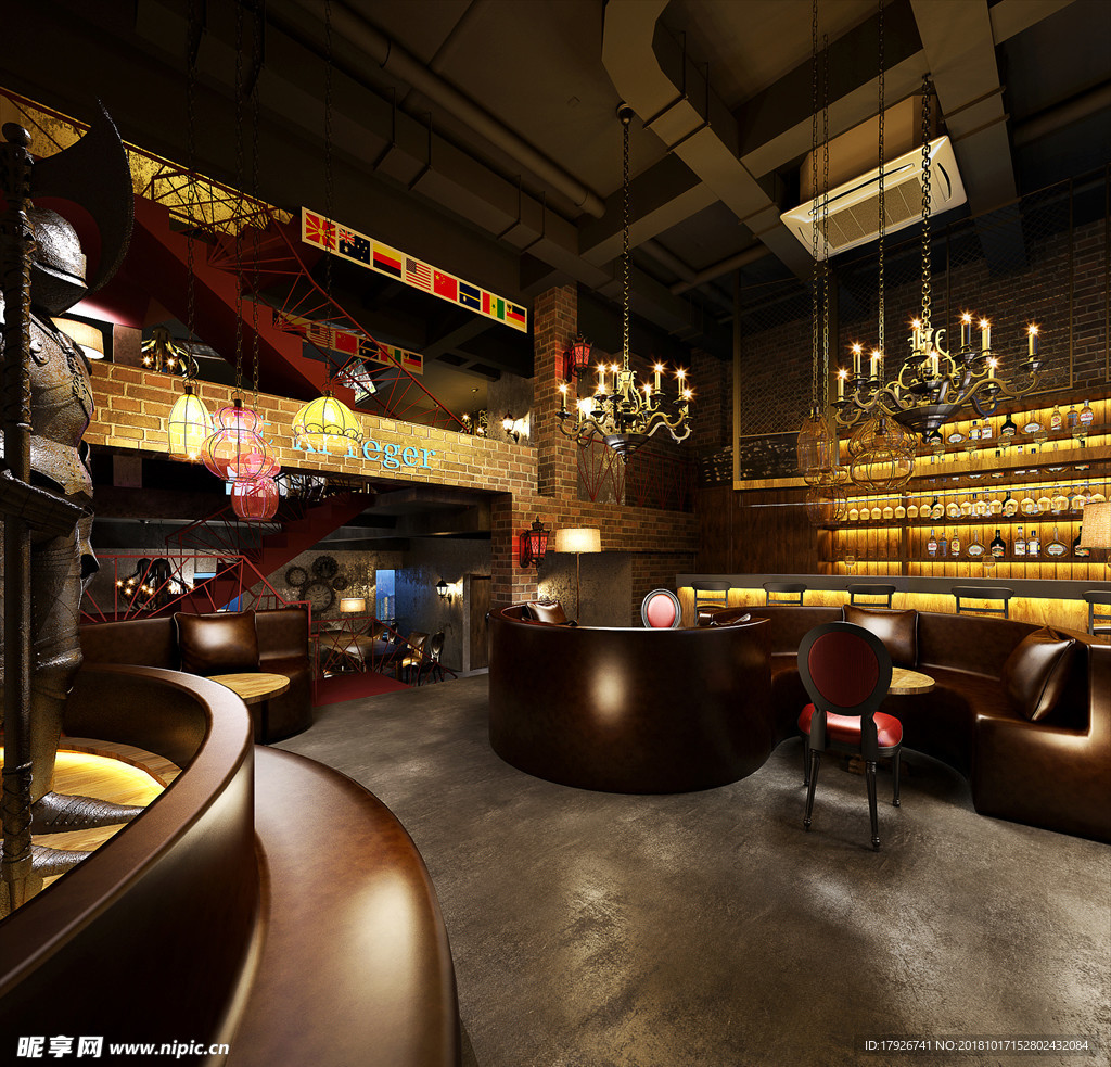 酒吧夜店3D渲染模型