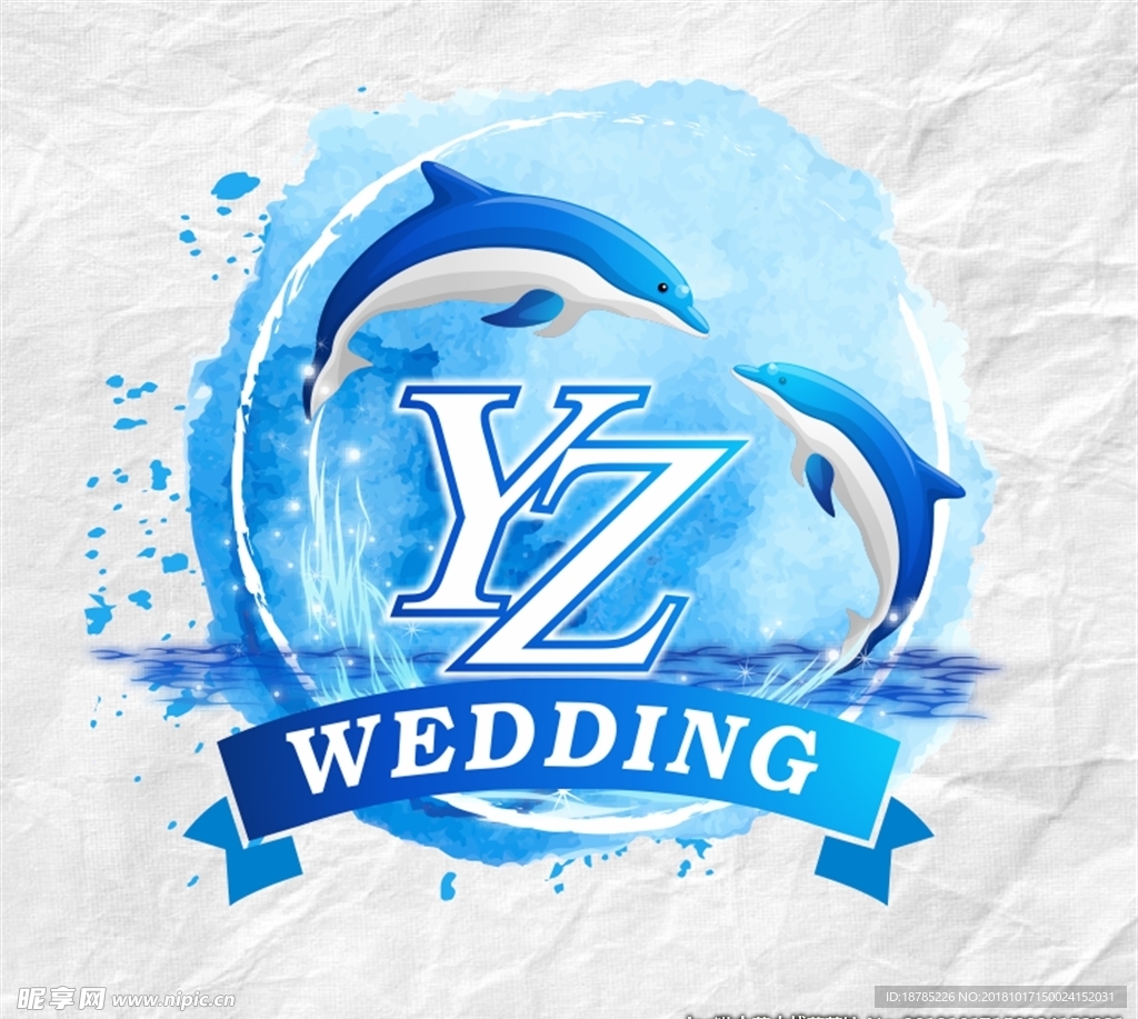 海洋风婚礼logo