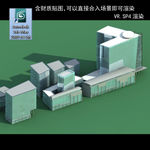 写字楼 现代办公楼 建筑模型图