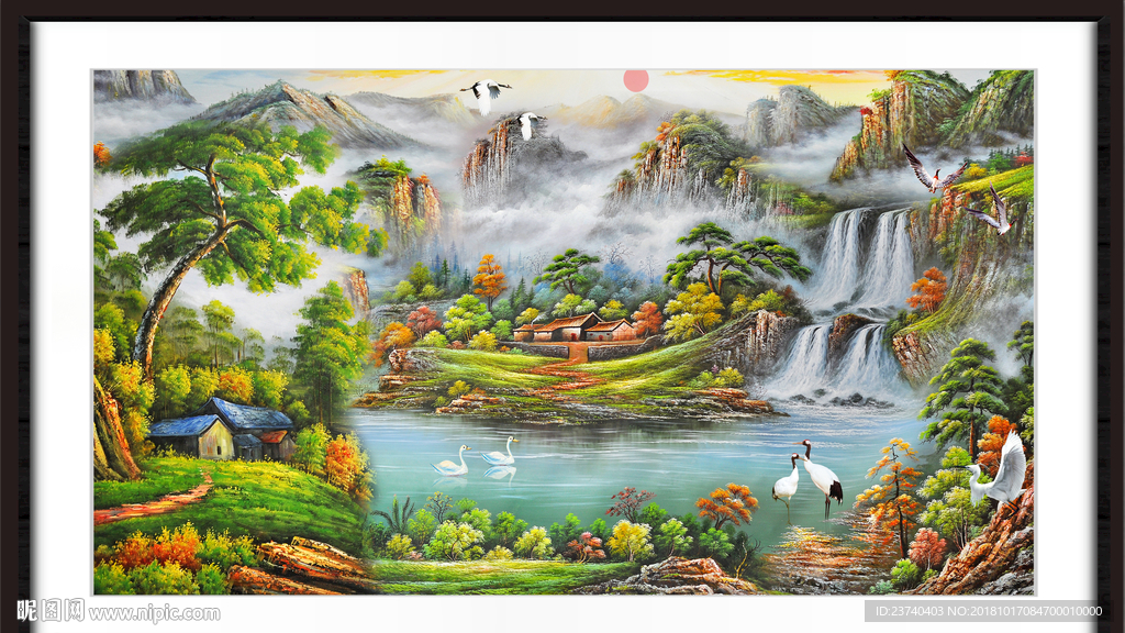 山村油画