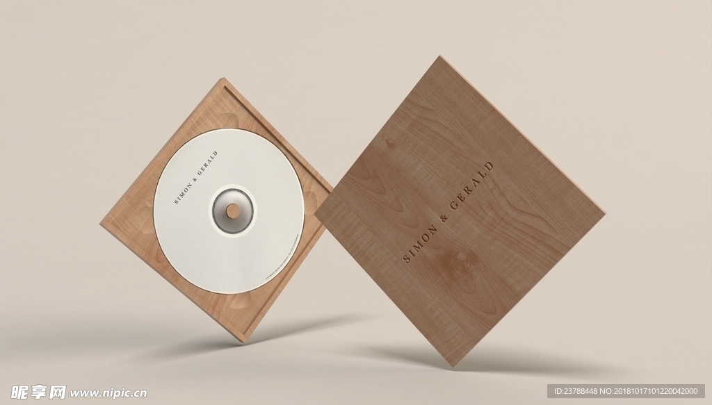原木CD logo样机贴图