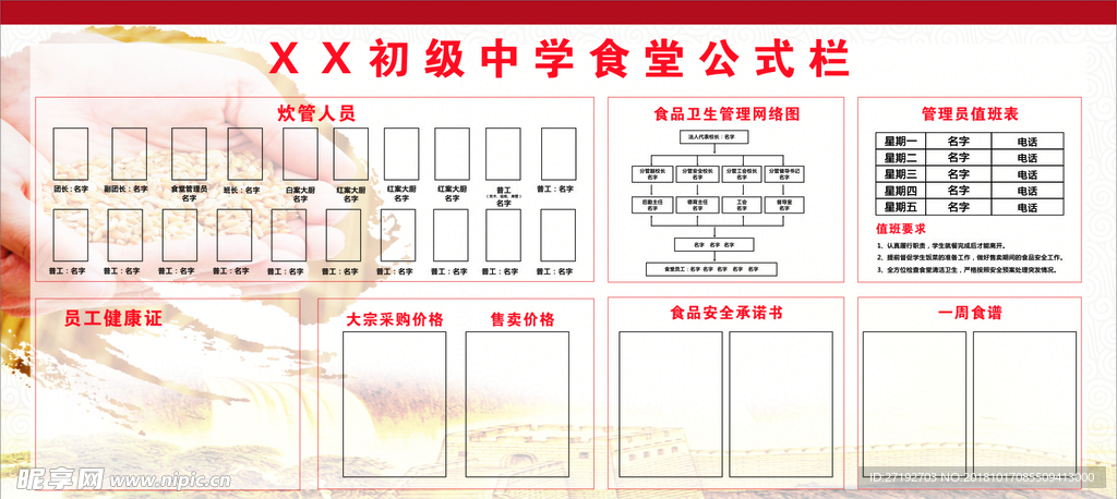 食堂公示栏