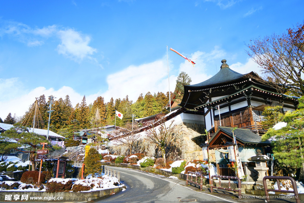 日本高山城市风光