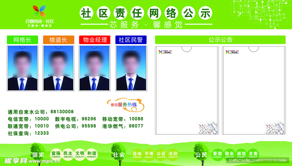 社区责任网络公示展板