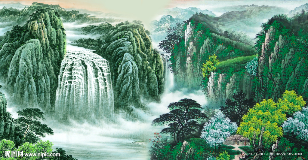 国画山水背景