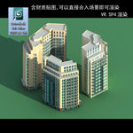写字楼 现代办公楼 建筑模型图