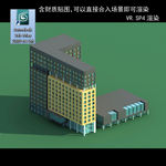 写字楼 现代办公楼 建筑模型图