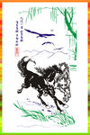 硅藻泥图矢量骏马