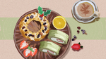 美食甜甜圈糕点咖啡草莓小清新