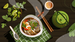 清凉绿色夏日美食面