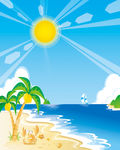 太阳  大海