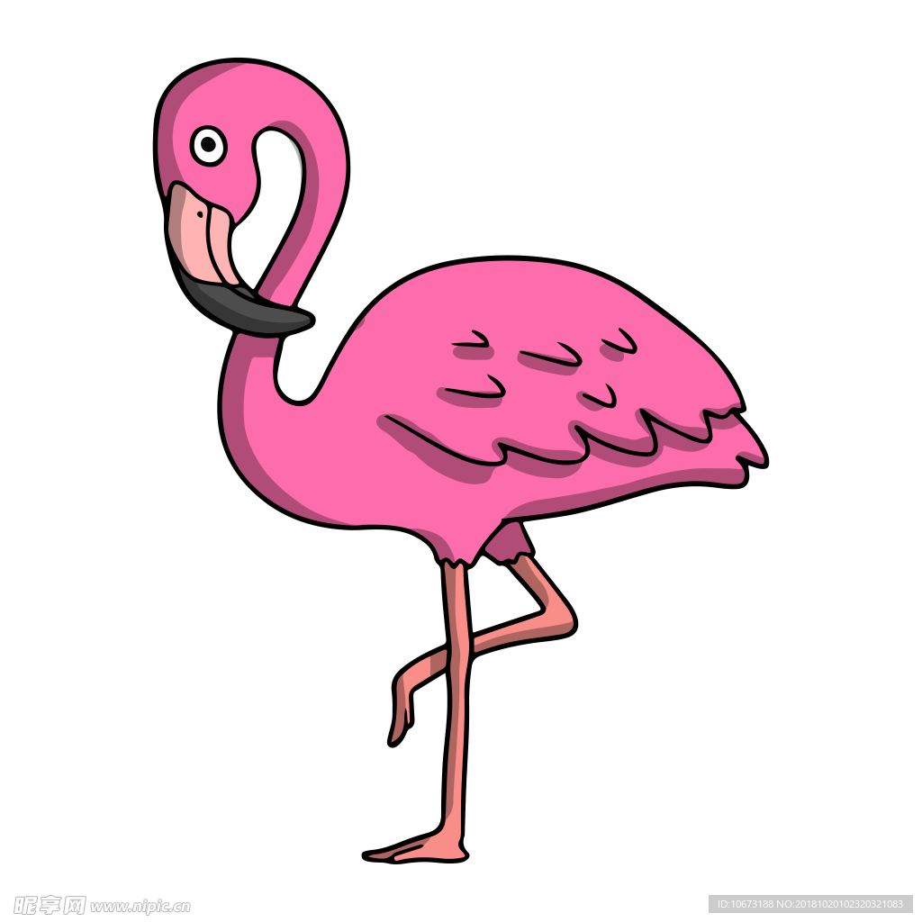 卡通火烈鸟