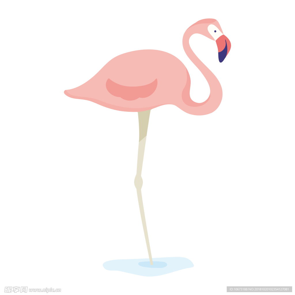 卡通火烈鸟