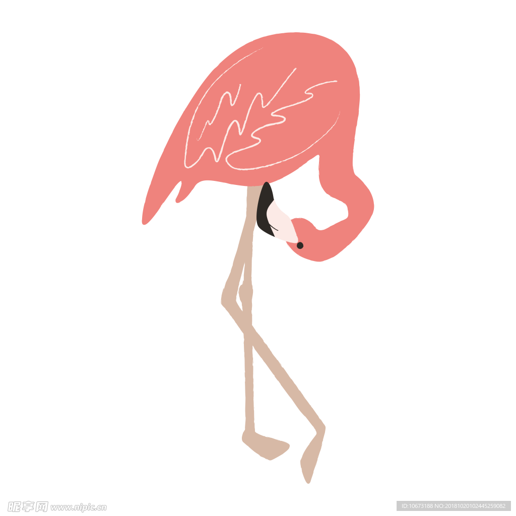 卡通火烈鸟