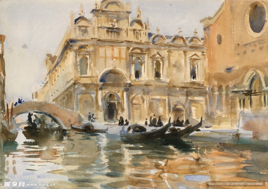 建筑油画