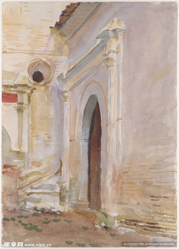 建筑油画