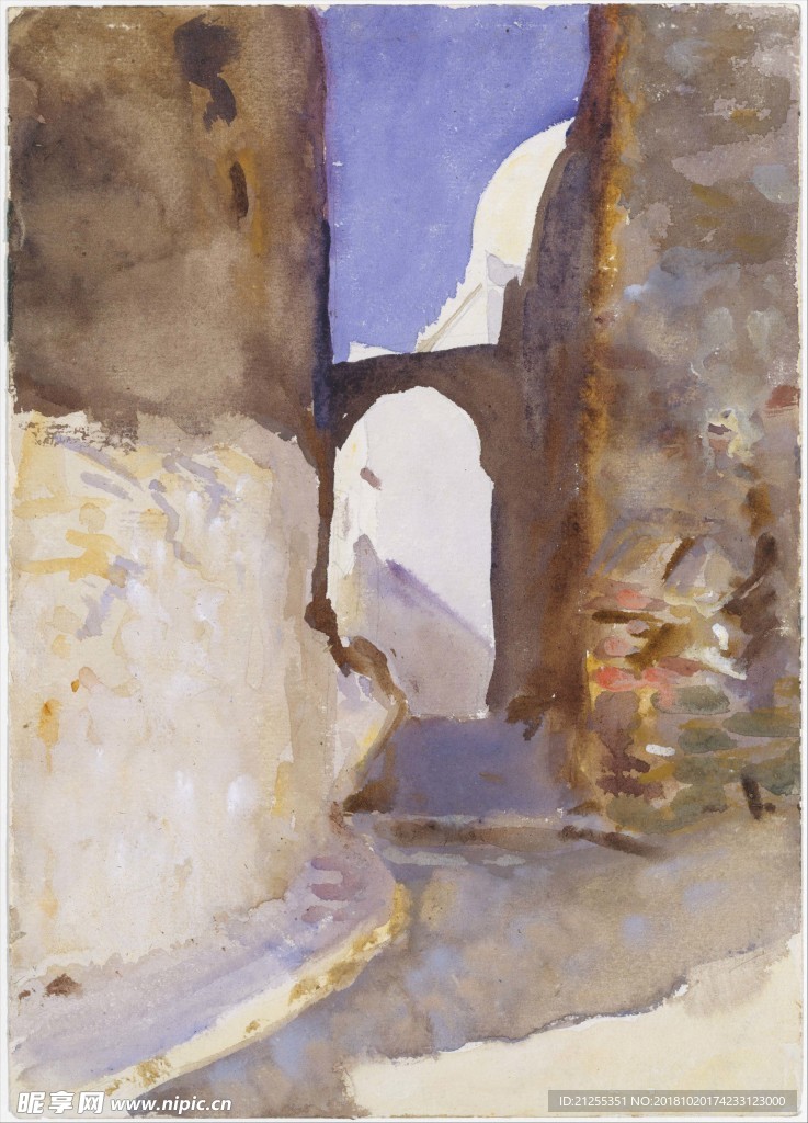 建筑油画