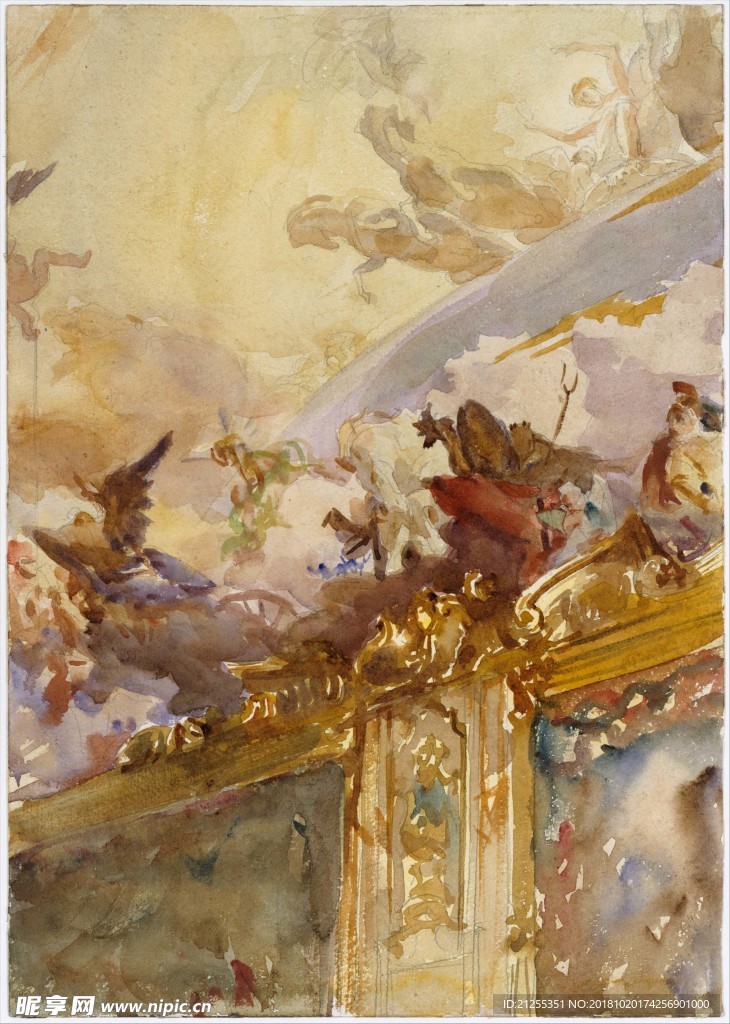 建筑油画
