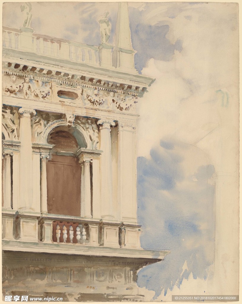 建筑油画