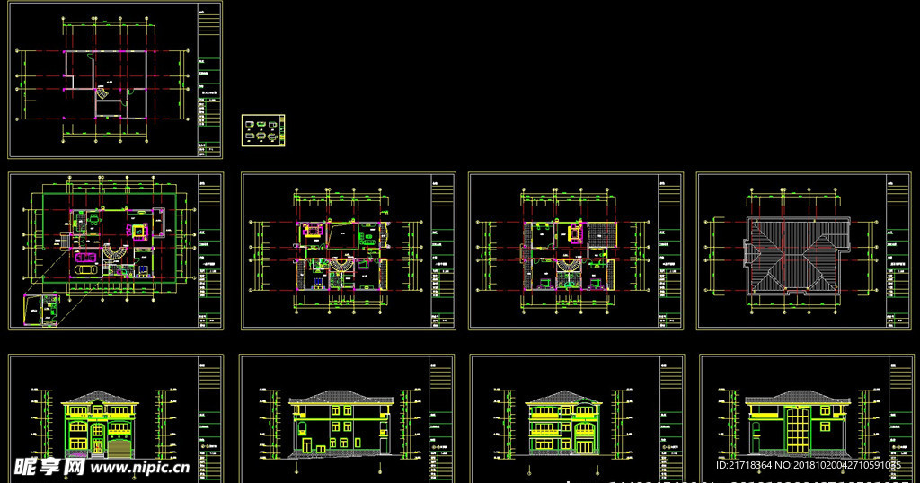 CAD自建房施工图别墅施工图