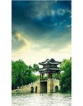 桥上凉亭图片