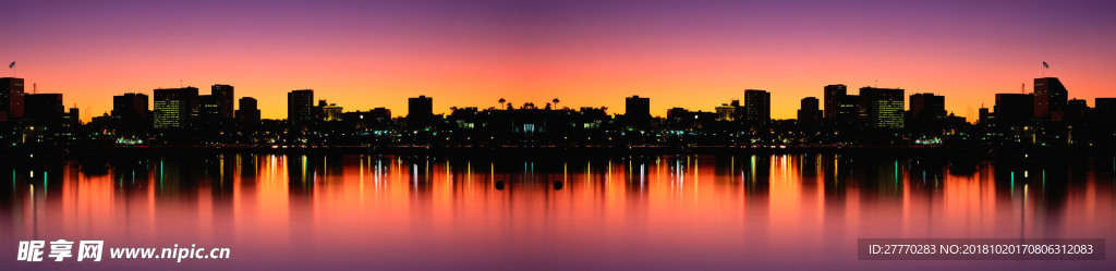 夕阳城市图片