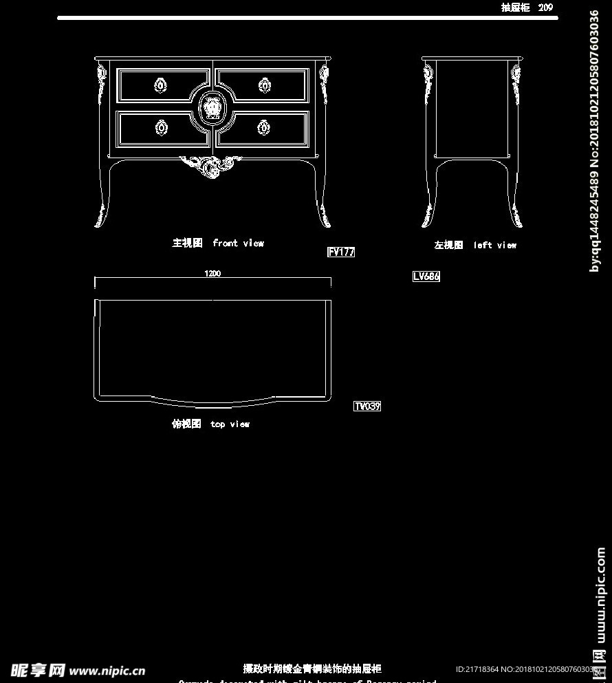 欧式家具施工图家装CAD图纸