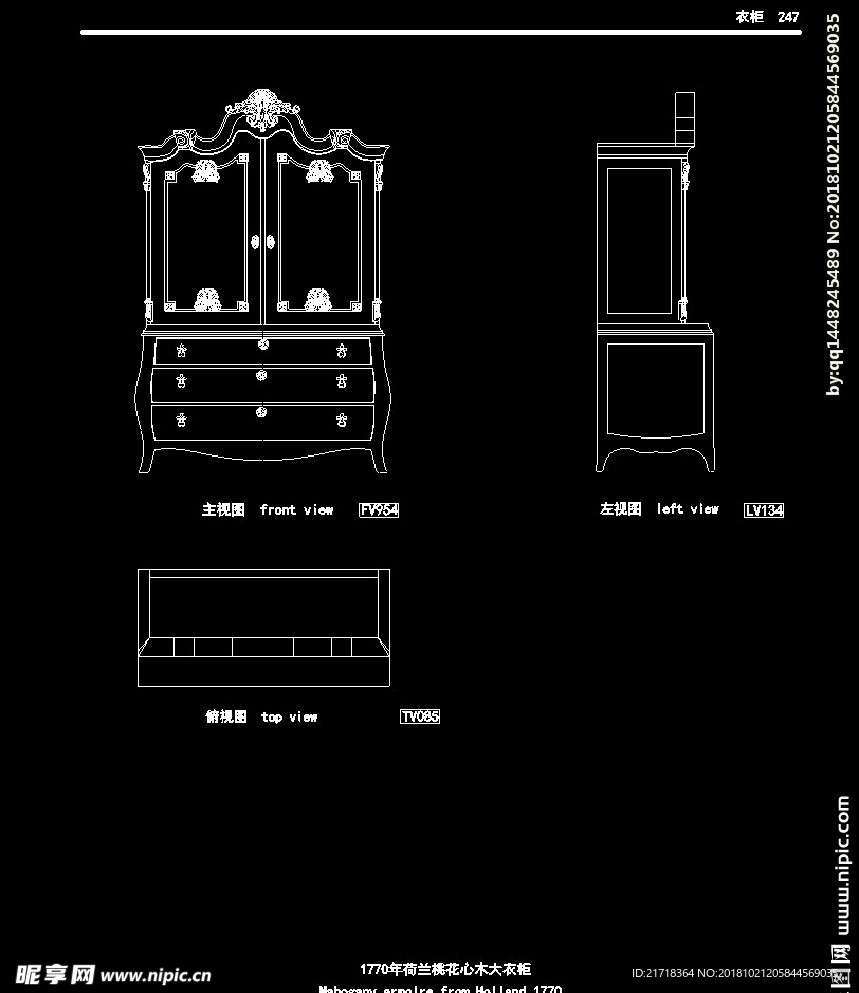 欧式家具施工图家装CAD图纸