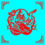 敲鼓剪纸