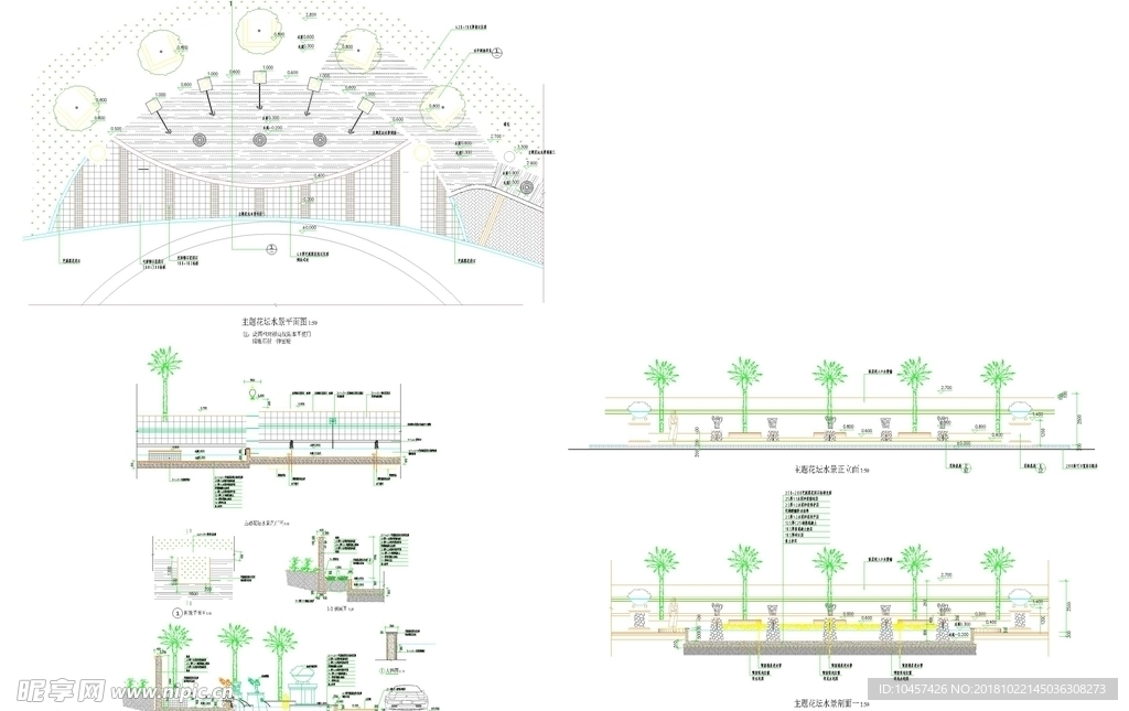 CAD公园绿化 桥路 道路绿化