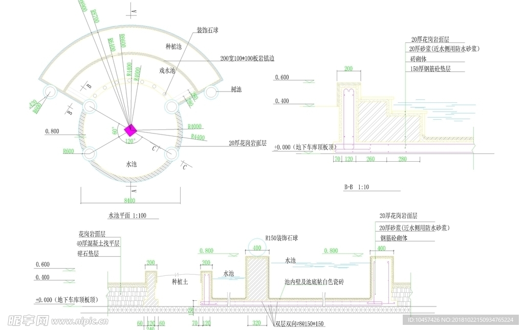 CAD公园绿化 桥路 道路绿化