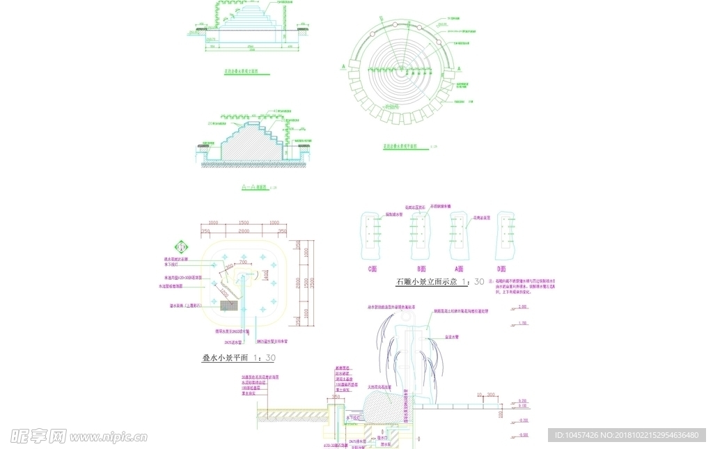 CAD公园绿化 桥路 道路绿化